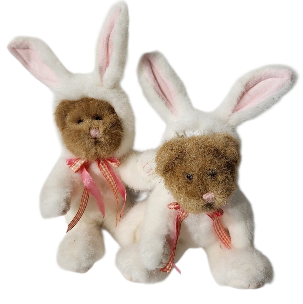 Boyds Bears by Enesco Collectible 2 Jointed Teddy Bears in Bunny Costume - Picture 10 of 10